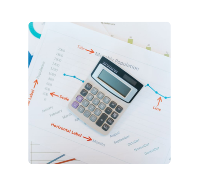 calculator and data charts representing AI customer insights analysis for Canadian businesses